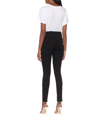 Shop J Brand Maria High-rise Skinny Jeans In Black