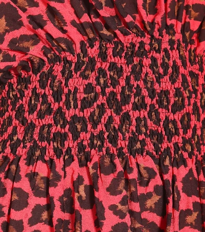 Shop Msgm Leopard-print Crêpe Minidress In Pink