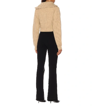 Shop Acne Studios Leather And Ribbed-knit Pants In Black