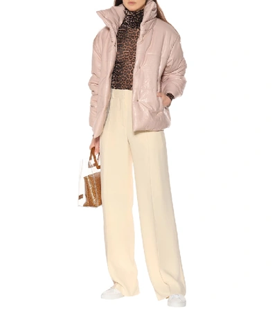 Shop Nanushka Hide Faux Leather Puffer Jacket In Pink