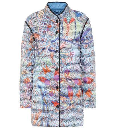 Shop Etro Printed Down Coat In Multicoloured