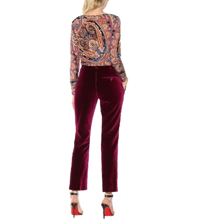 Shop Etro Velvet Pants In Red