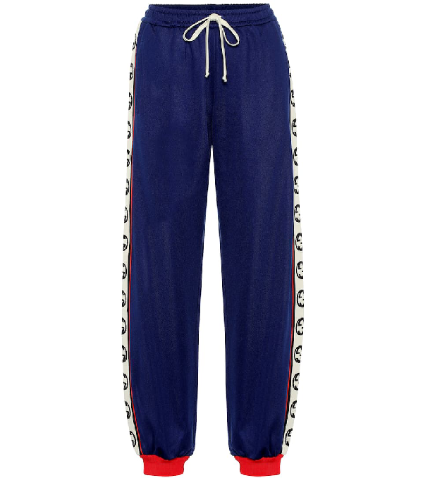 blue gucci track pants