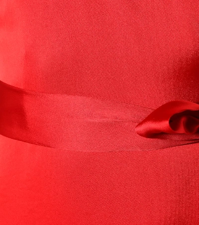 Shop Diane Von Furstenberg Satin Wrap Maxi Dress In Red