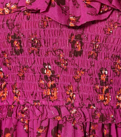 Shop Ulla Johnson Monet Silk-blend Minidress In Purple