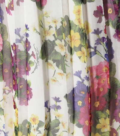 Shop Dolce & Gabbana Floral-printed Plissé Midi Skirt In Multicoloured