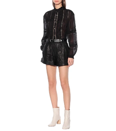 Shop Isabel Marant Étoile Valda Cotton Blouse In Black