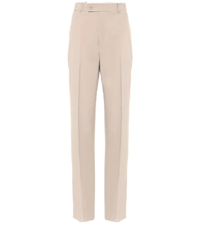 Shop Helmut Lang High-rise Straight Pants In Beige