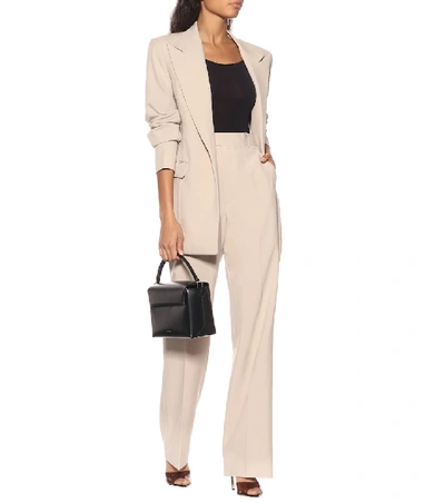 Shop Helmut Lang High-rise Straight Pants In Beige