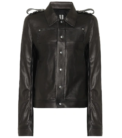 Shop Rick Owens Babel Leather Jacket In Black