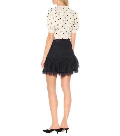 Shop Ulla Johnson Polka-dot Tulle Miniskirt In Black