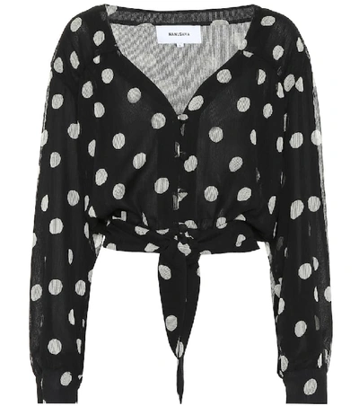 Shop Nanushka Amulet Polka-dot Top In Black