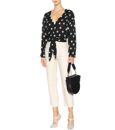 Shop Nanushka Amulet Polka-dot Top In Black