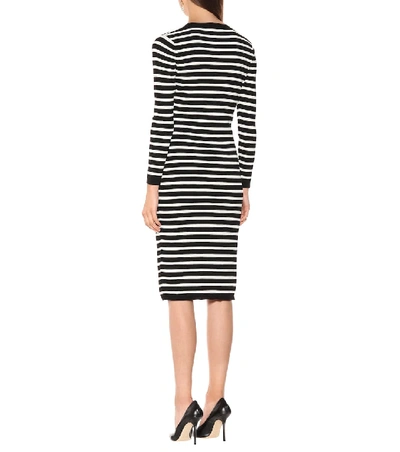 Shop Altuzarra Arzel Striped Midi Dress In Black