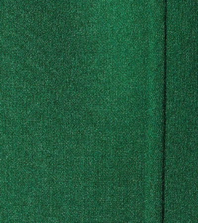 Shop Oscar De La Renta Stretch Wool Midi Dress In Green