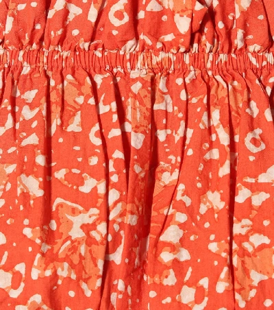 Shop Ulla Johnson Ash Printed Cotton Crop Top In Orange