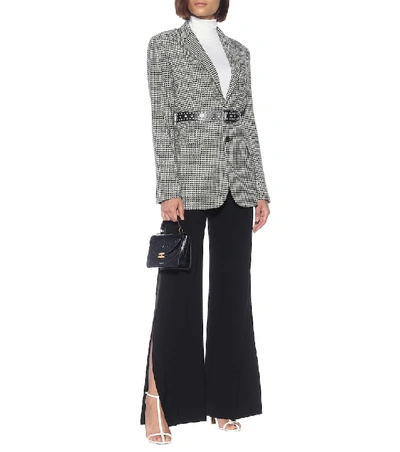 Shop Polo Ralph Lauren Houndstooth Wool-blend Blazer In Grey