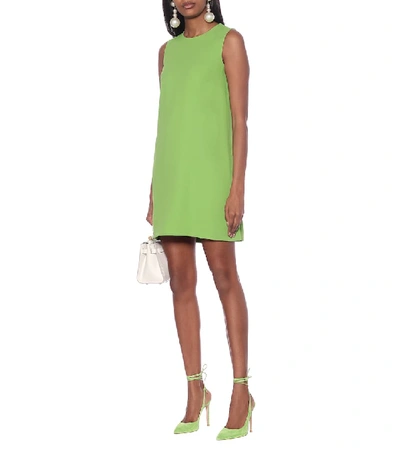 Shop Dolce & Gabbana Cady Shift Dress In Green