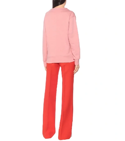 Shop Moncler Logo Cotton-blend Sweatshirt In Pink