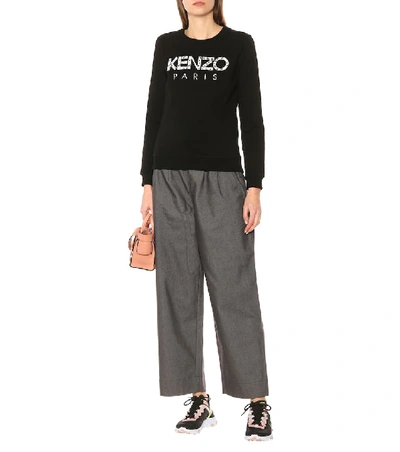 Shop Kenzo Logo Cotton Sweater In Black