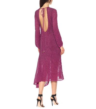 Shop Chloé Cotton-blend Knit Dress In Purple