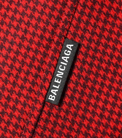 Shop Balenciaga Virgin Wool Scarf Coat In Red