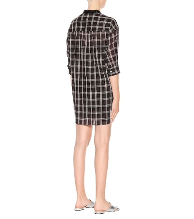 Shop Marc Jacobs Checked Cotton Shirt Dress In Black