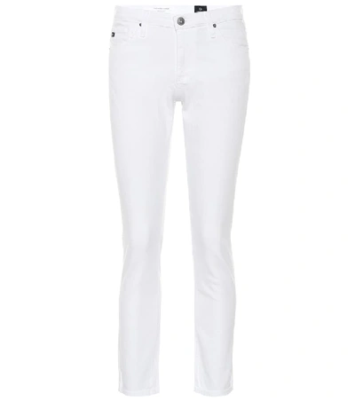 Shop Ag The Prima Mid-rise Skinny Jeans In White