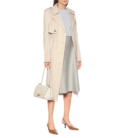 Shop Agnona Silk-blend Midi Skirt In Grey