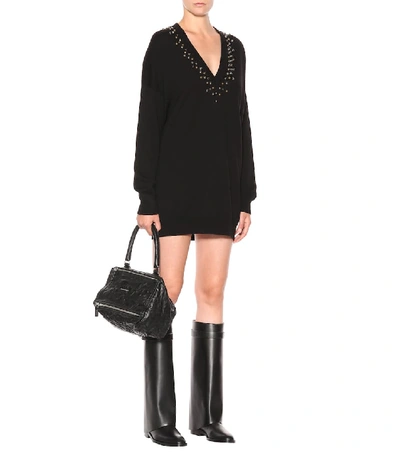 Shop Givenchy Embellished Wool And Cashmere Dress In Black