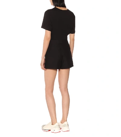 Shop Valentino High-rise Wool And Silk Shorts In Black