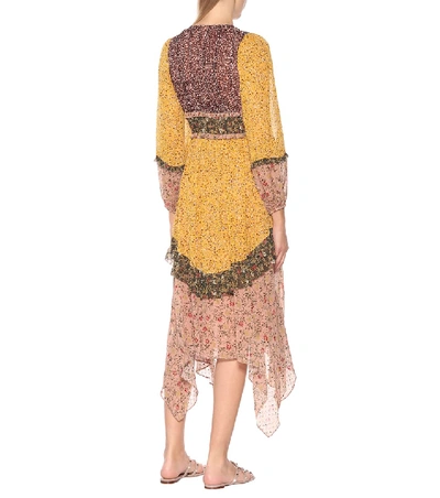 Shop Ulla Johnson Primrose Silk Georgette Dress In Multicoloured