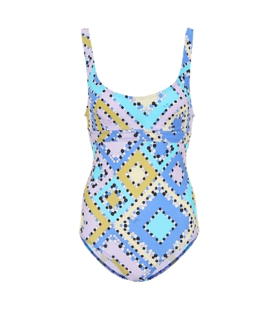 Shop Emilio Pucci Beach Printed Swimsuit In Blue