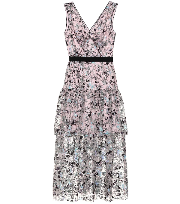 self portrait sequin midi dress