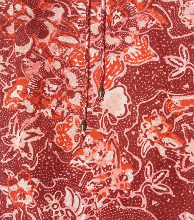 Shop Ulla Johnson Rina Floral Cotton-blend Blouse In Red