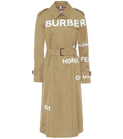 Shop Burberry Cotton-gabardine Trench Coat In Beige