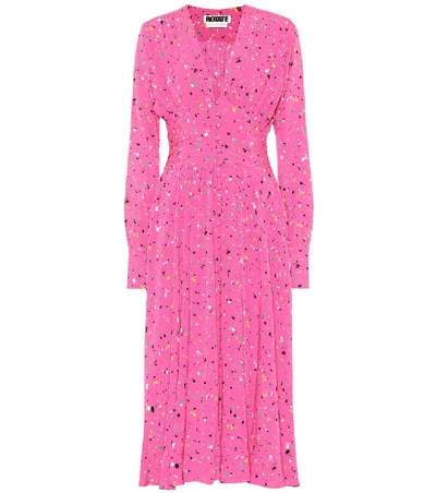 Shop Rotate Birger Christensen Tracy Printed Midi Dress In Pink