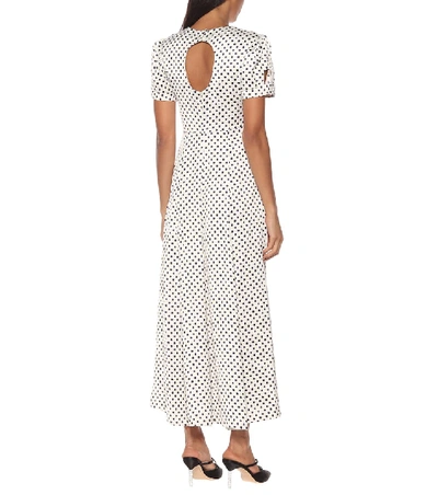 Shop Alexa Chung Maria & Dot Polka-dot Satin Midi Dress In White