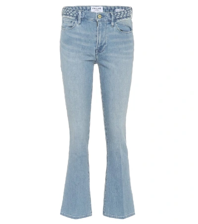 Shop Frame Le Crop Mini Boot Mid-rise Jeans In Blue