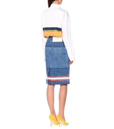 Shop Calvin Klein 205w39nyc Denim Midi Skirt In Blue