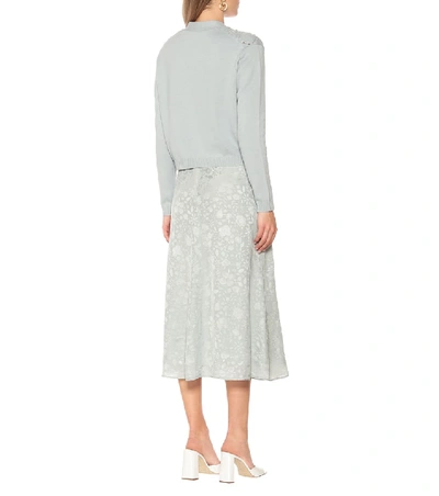 Shop Alexa Chung Mabel Wool And Cotton Cardigan In Blue