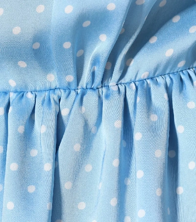 Shop Magda Butrym Cefalu Polka-dot Silk Blouse In Blue