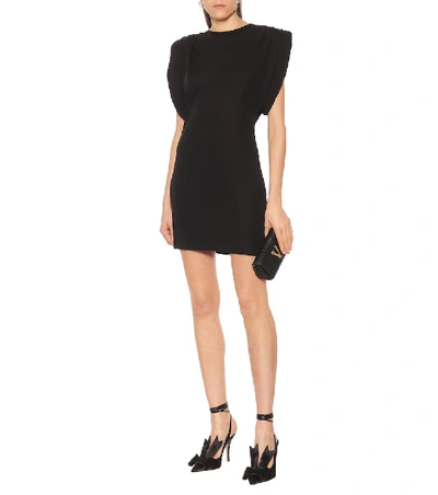 Shop Versace Jersey Minidress In Black