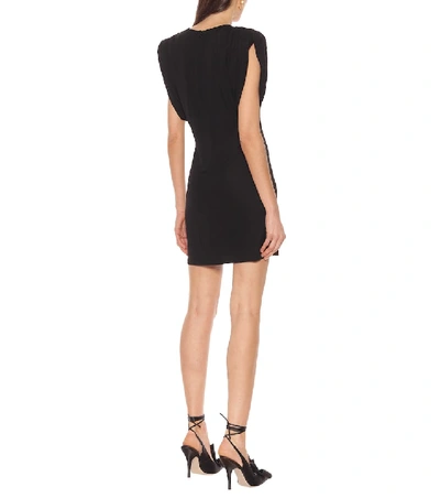 Shop Versace Jersey Minidress In Black