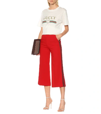 Shop Gucci Wide-leg Pants In Red