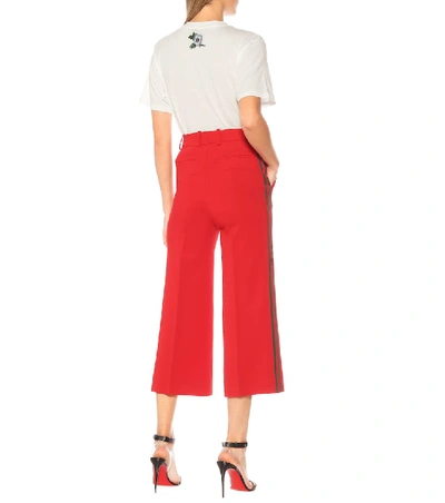Shop Gucci Wide-leg Pants In Red