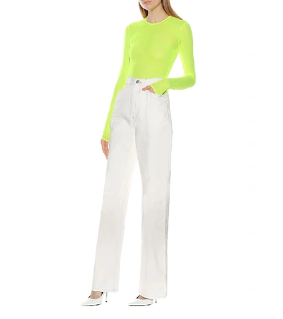 Shop Maison Margiela High-rise Wide-leg Jeans In White