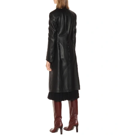 Shop The Row Leather Coat In Black