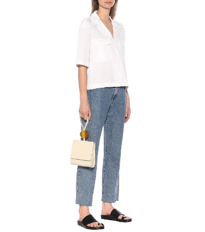 Shop Acne Studios Cropped Cotton Shirt In White