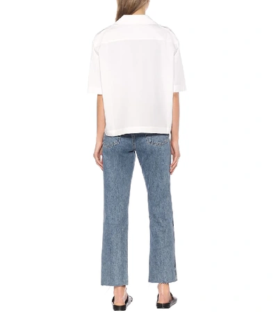 Shop Acne Studios Cropped Cotton Shirt In White